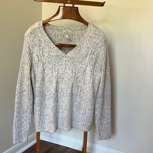 St. John's Bay NWOT Light Gray V-Neck Sweater